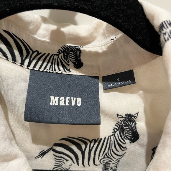 Anthropologie Maeve Zebra button down blouse - Picture 3 of 5